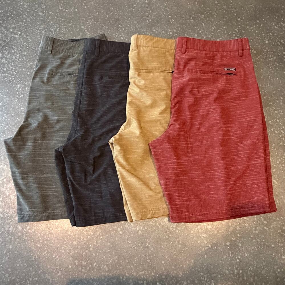 4 Pair Visive Mens Hybrid Premium Quick Dry 9" Golf Board Shorts Stretch Size 36